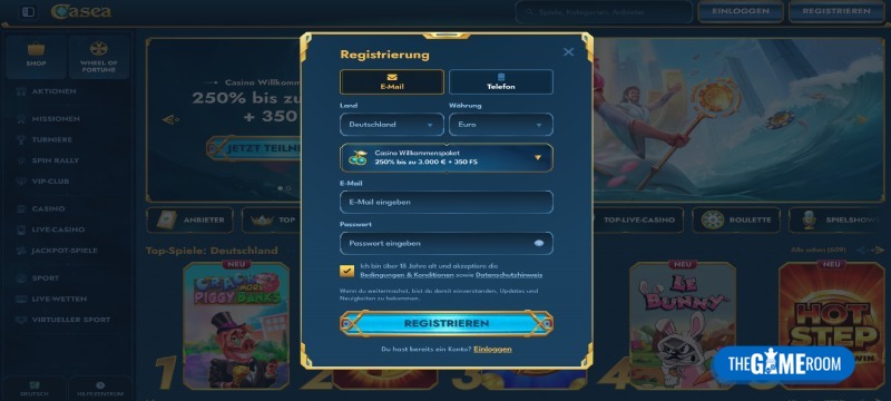 Anmeldung in einem Casino ohne deutsche Lizenz
